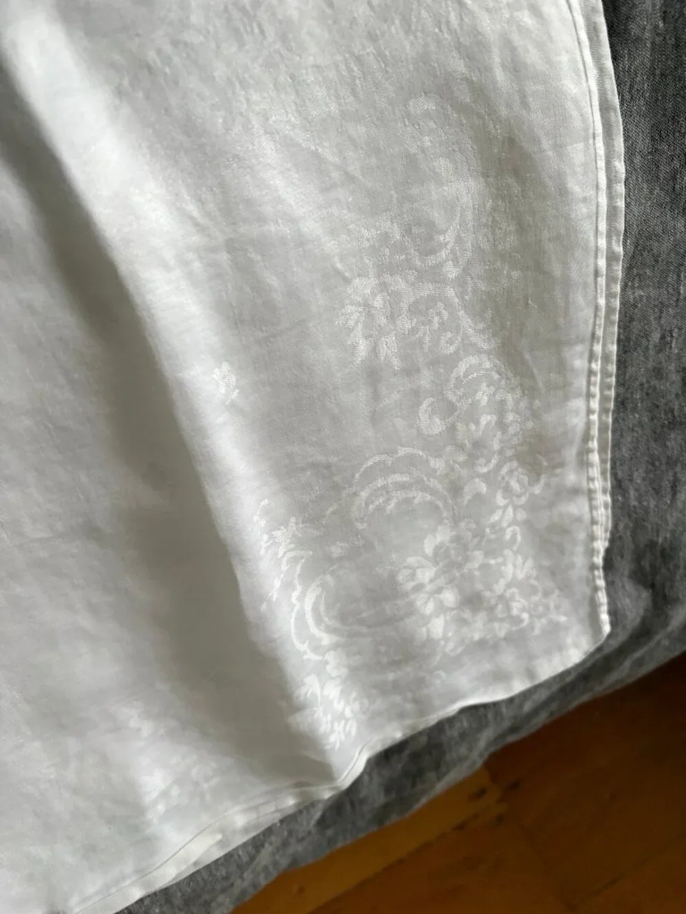 Antique Linen Damaslk Floral Pattern Napkins set of 10